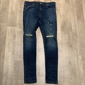 Mens ORO Los‎ Angeles Skinny Slim Distressed Stretch Denim Jeans